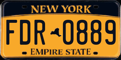 NY license plate FDR0889