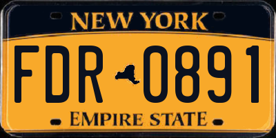 NY license plate FDR0891