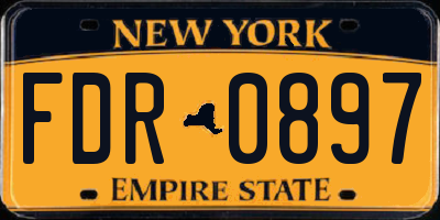 NY license plate FDR0897