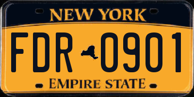 NY license plate FDR0901