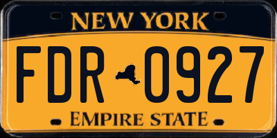 NY license plate FDR0927