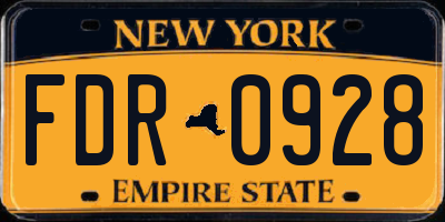NY license plate FDR0928