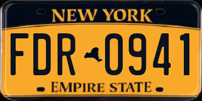 NY license plate FDR0941