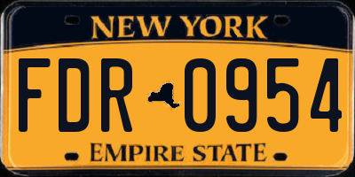 NY license plate FDR0954