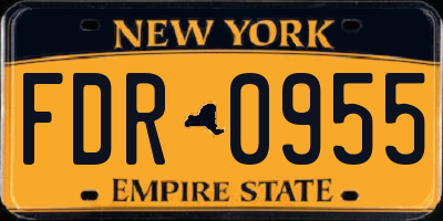 NY license plate FDR0955