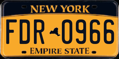 NY license plate FDR0966