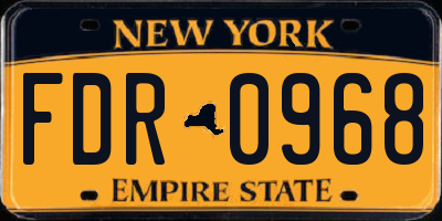 NY license plate FDR0968