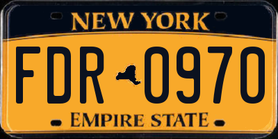NY license plate FDR0970