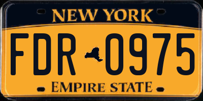 NY license plate FDR0975