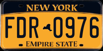 NY license plate FDR0976