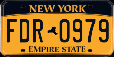 NY license plate FDR0979