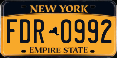 NY license plate FDR0992