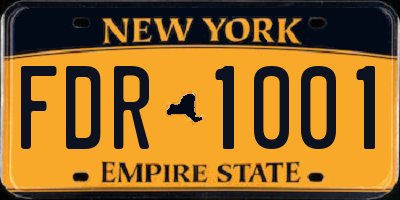 NY license plate FDR1001