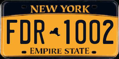 NY license plate FDR1002
