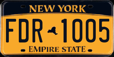 NY license plate FDR1005