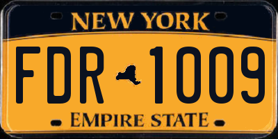 NY license plate FDR1009