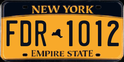 NY license plate FDR1012