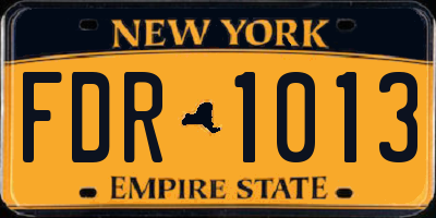 NY license plate FDR1013