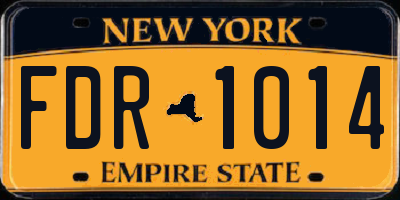 NY license plate FDR1014