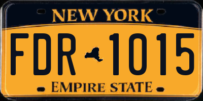 NY license plate FDR1015