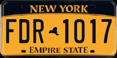 NY license plate FDR1017