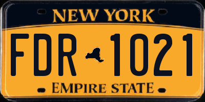 NY license plate FDR1021