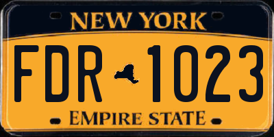 NY license plate FDR1023