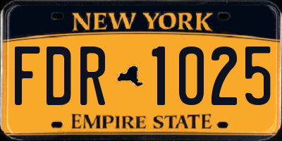 NY license plate FDR1025