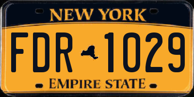 NY license plate FDR1029