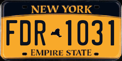 NY license plate FDR1031