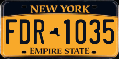 NY license plate FDR1035