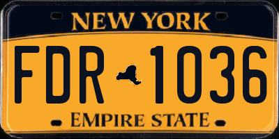 NY license plate FDR1036