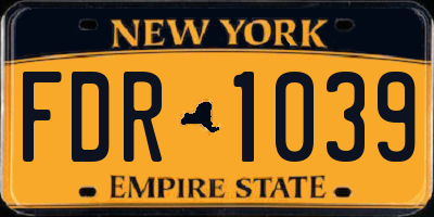 NY license plate FDR1039