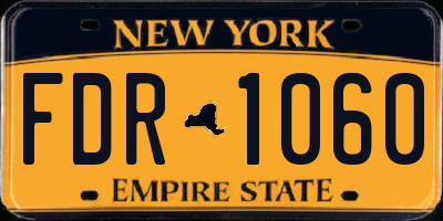 NY license plate FDR1060