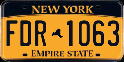 NY license plate FDR1063