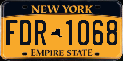 NY license plate FDR1068