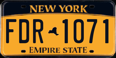 NY license plate FDR1071
