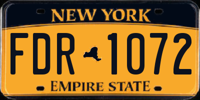 NY license plate FDR1072