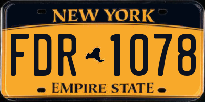 NY license plate FDR1078