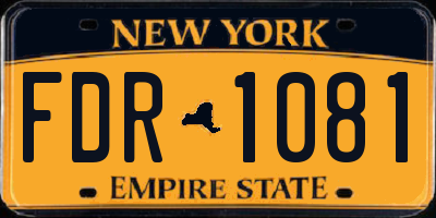 NY license plate FDR1081