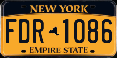 NY license plate FDR1086