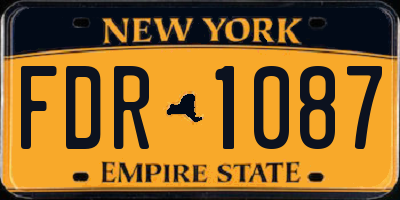 NY license plate FDR1087