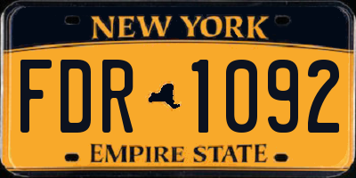 NY license plate FDR1092