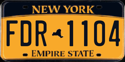 NY license plate FDR1104