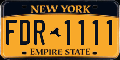 NY license plate FDR1111