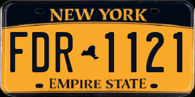 NY license plate FDR1121