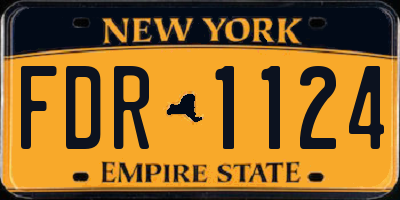 NY license plate FDR1124