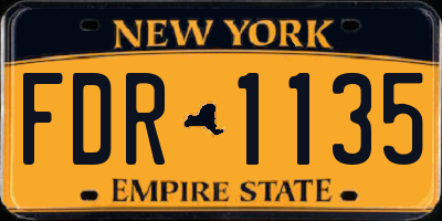 NY license plate FDR1135