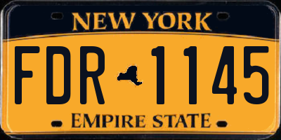 NY license plate FDR1145