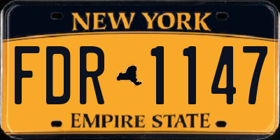 NY license plate FDR1147